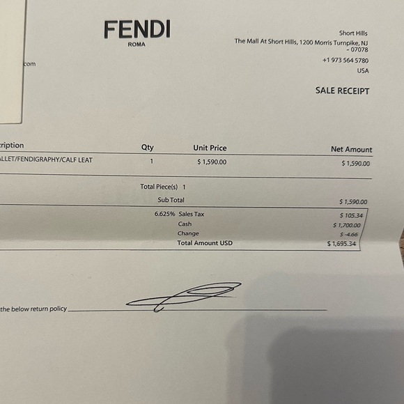 Fendi vitello grace matte fendigraphy wallet chain curio - Picture 8 of 9